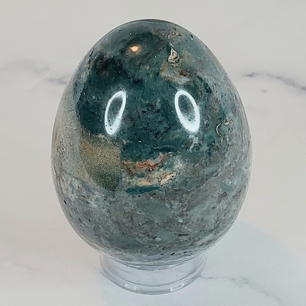 Ocean Jasper Egg | Nurturing Joy • Emotional Renewal • Flow of Positivity